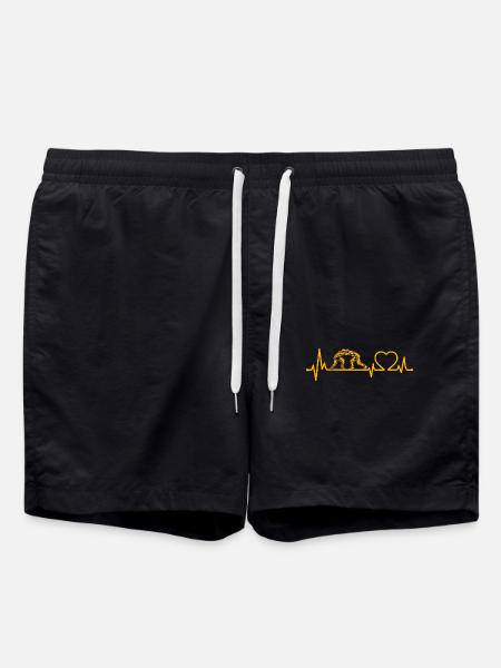 Wrestling Heartbeat - Swim Trunks - black