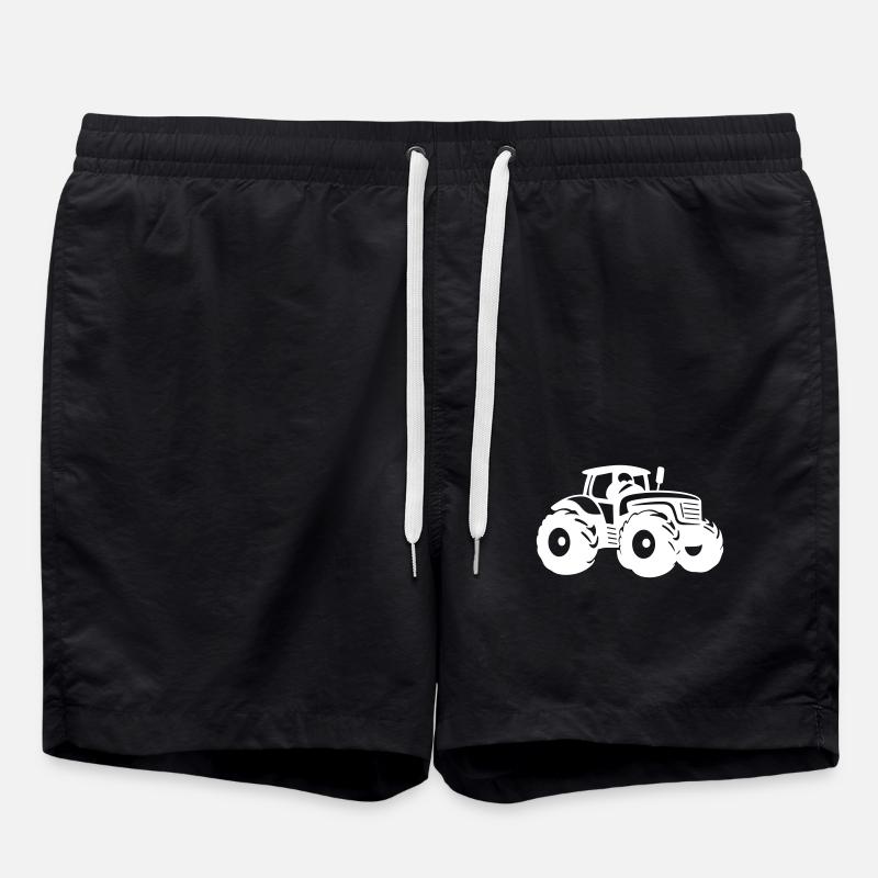 Tractor Farmer Farmer - Swim Trunks - black