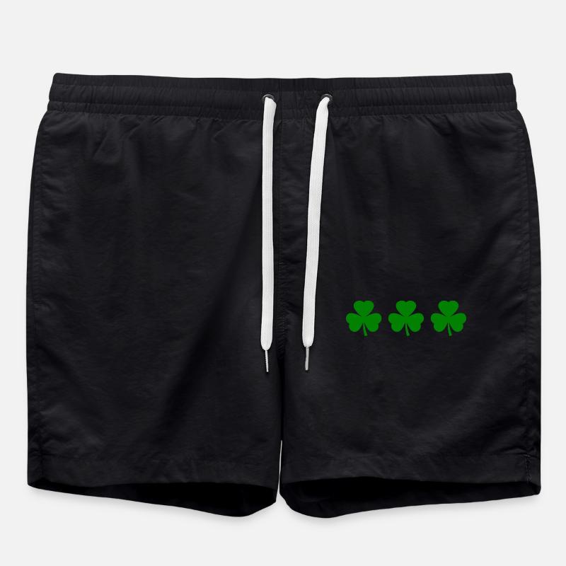 Ireland Shamrock Shamrocks - Swim Trunks - black