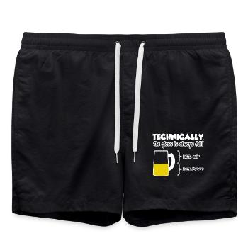 Funny Beer The Glass is Always Full - Swim Trunks - black - Front - AI Model Male 185 light (185cm)