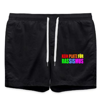 kein platz für rassismus - Badeshorts - Schwarz - Vorne - AI Model Male 185 light (185cm)