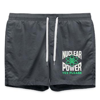 Kernkraft Ja Bitte - Für Saubere Energie - Badeshorts - Anthrazit - Vorne - AI Model Male 185 light (185cm)