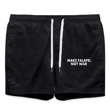 Make falafel not war - Badeshorts - Schwarz - Vorne - AI Model Male 185 light (185cm)