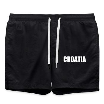 Croatia - Swim Trunks - black - Front - AI Model Male 185 light (185cm)
