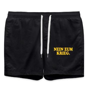 Nein zum krieg - Badeshorts - Schwarz - Vorne - AI Model Male 185 light (185cm)