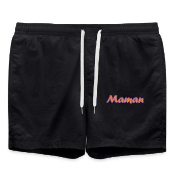 MAMAN. FÊTE DES MÈRES. BONNE FÊTE MAMAN. JE T'AIME - Short de bain - noir - Devant - AI Model Male 185 light (185cm)