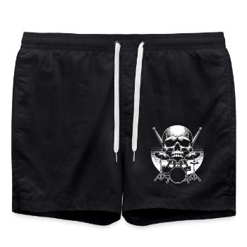 Tambours et crâne Drummer Rock Band - Short de bain - noir - Devant - AI Model Male 185 light (185cm)