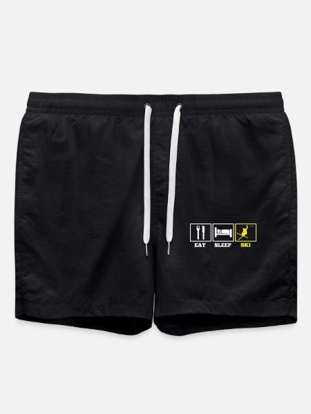 eat sleep SKI - Badeshorts - Schwarz