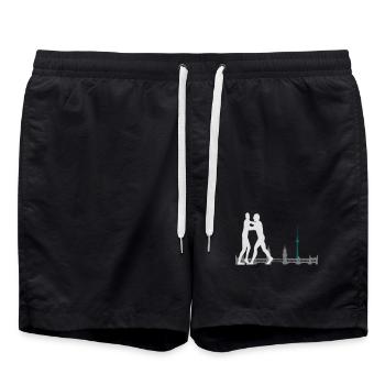 Berlin - Badeshorts - Schwarz - Vorne - AI Model Male 185 light (185cm)