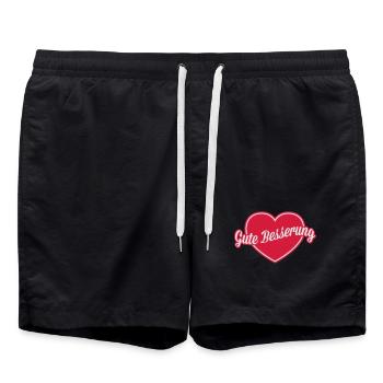 Gute Besserung Herz - Badeshorts - Schwarz - Vorne - AI Model Male 185 light (185cm)