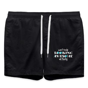 Can't help looking awesome at 40 - Swim Trunks - black - Front - AI Model Male 185 light (185cm)