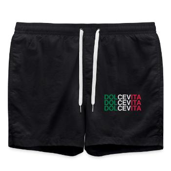 DOLCE VITA Italien Italia Italie Drapeau - Short de bain - noir - Devant - AI Model Male 185 light (185cm)