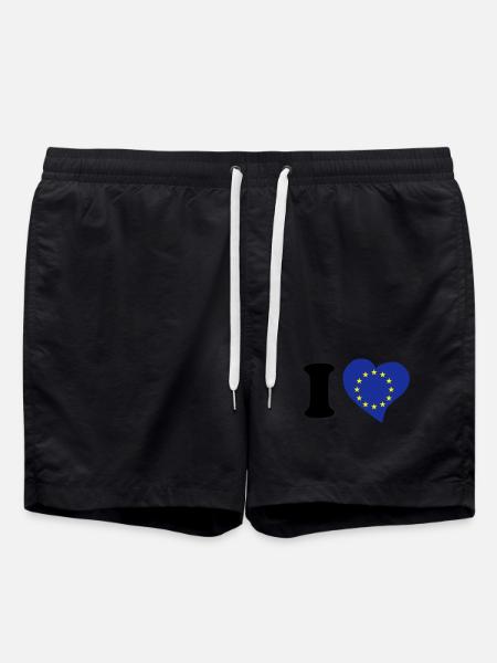 I love EU - Swim Trunks - black