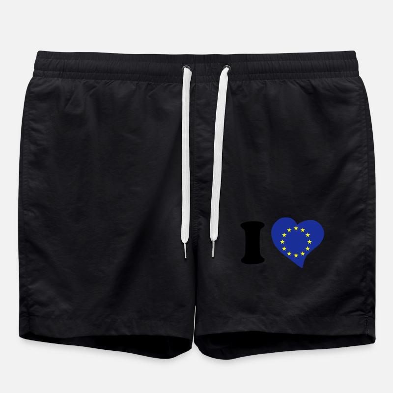 I love EU - Swim Trunks - black