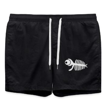 Fischgräte - Badeshorts - Schwarz - Vorne - AI Model Male 185 light (185cm)