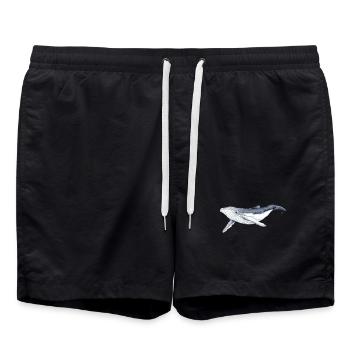 Baby-Buckelwal – Baleine - Badeshorts - Schwarz - Vorne - AI Model Male 185 light (185cm)