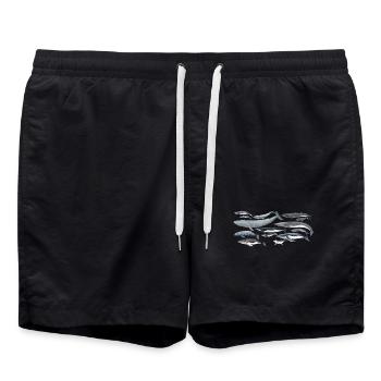 Wale Vielfalt fond transparent - Badeshorts - Schwarz - Vorne - AI Model Male 185 light (185cm)