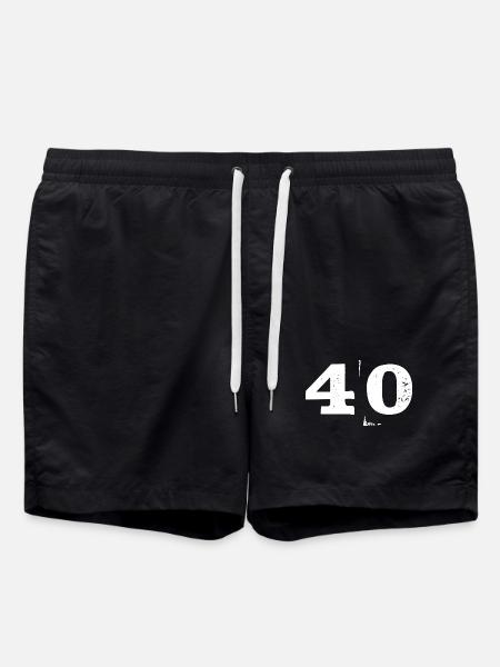 40 birthday round birthday - Swim Trunks - black