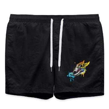 Sneaker graffiti with wings - Swim Trunks - black - Front - AI Model Male 185 light (185cm)