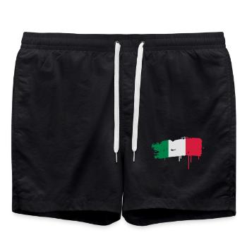 gepinselte drapeau de l'Italie avec un coup de - Short de bain - noir - Devant - AI Model Male 185 light (185cm)
