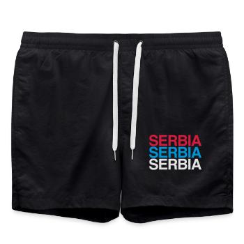 SERBIE Serbie Drapeau de l’équipe de Serbie - Short de bain - noir - Devant - AI Model Male 185 light (185cm)