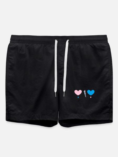 Two hearts - Swim Trunks - black