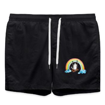 Arc-en-ciel de licorne - Short de bain - noir - Devant - AI Model Male 185 light (185cm)