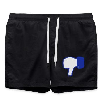 dislike - gefällt mir nicht - don't like - social - Swim Trunks - black - Front - AI Model Male 185 light (185cm)