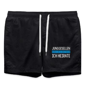 Junggesellen Abschiedstour Ich heirate - Badeshorts - Schwarz - Vorne - AI Model Male 185 light (185cm)