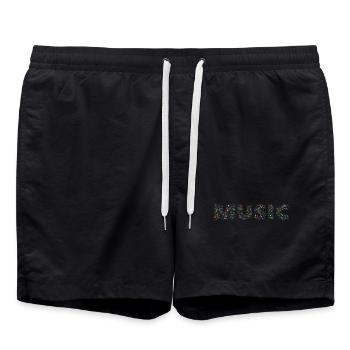 Musik - Badeshorts - Schwarz - Vorne - AI Model Male 185 light (185cm)