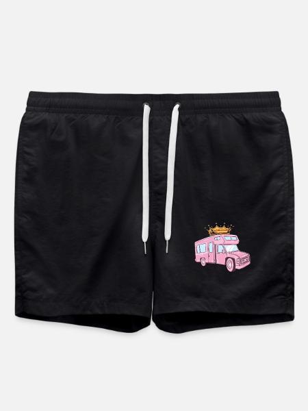 Pink Camper / Female Camper / Camper / Pink - Swim Trunks - black
