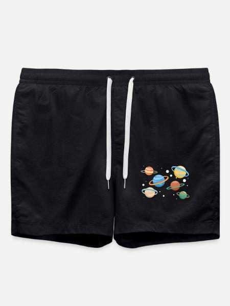 Saturn Planeten - Badeshorts - Schwarz