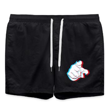 Je vous veux - doigt 3D - Short de bain - noir - Devant - AI Model Male 185 light (185cm)