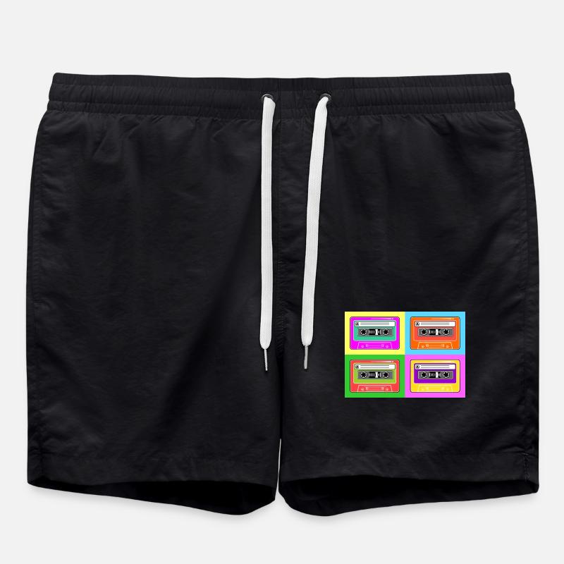 Cassette pop art tape - Swim Trunks - black