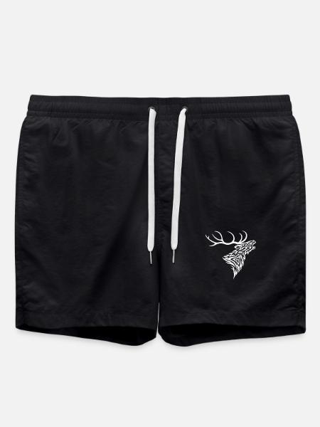 Roaring Stag Tribal white - Swim Trunks - black