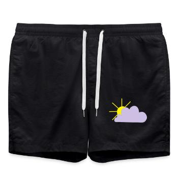 Le soleil pointe le bout de son nez derrière les nuages - Short de bain - noir - Devant - AI Model Male 185 light (185cm)