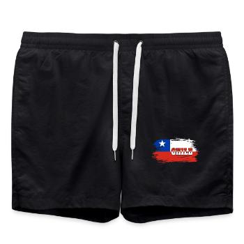 Drapeau chili / Cadeau drapeau national - Short de bain - noir - Devant - AI Model Male 185 light (185cm)