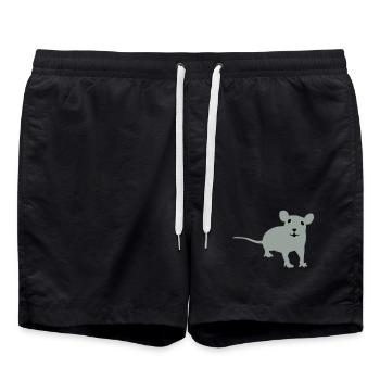 Ratte - Badeshorts - Schwarz - Vorne - AI Model Male 185 light (185cm)