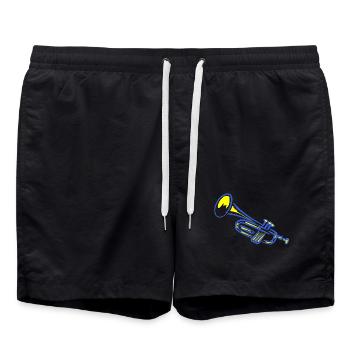 Illustration de trompette - Short de bain - noir - Devant - AI Model Male 185 light (185cm)