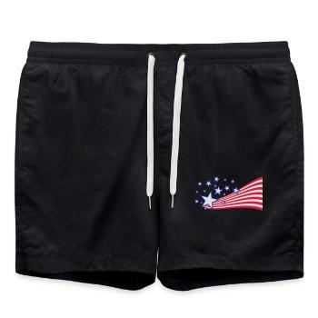 USA Flagge - Badeshorts - Schwarz - Vorne - AI Model Male 185 light (185cm)