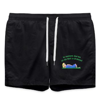Mein Garten - Badeshorts - Schwarz - Vorne - AI Model Male 185 light (185cm)