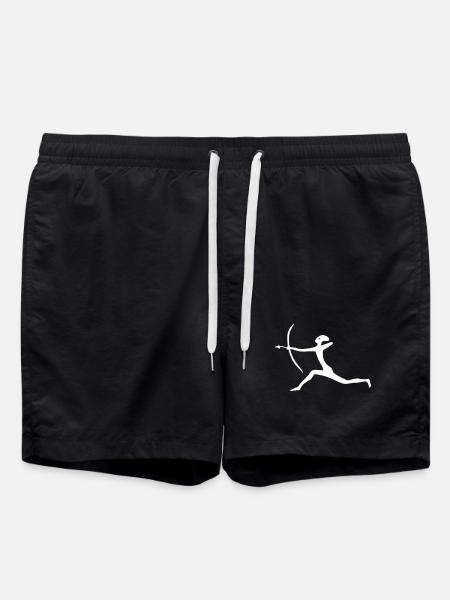 Hunter with bow and arrow - Swim Trunks - black