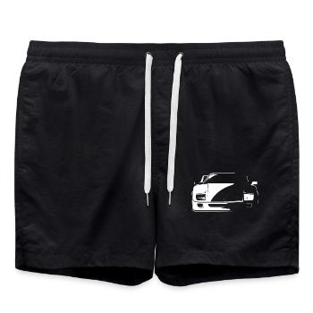 F40 classic car Symbol icon Logo Symbol Autos - Badeshorts - Schwarz - Vorne - AI Model Male 185 light (185cm)