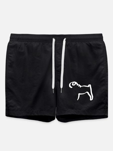 Line Pug - Swim Trunks - black