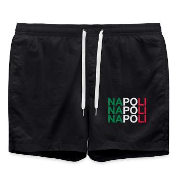 NAPOLI Drapeau Italien - Naples - Neapel - Short de bain - noir - Devant - AI Model Male 185 light (185cm)