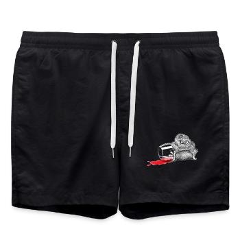 Hibou tipsy - Short de bain - noir - Devant - AI Model Male 185 light (185cm)