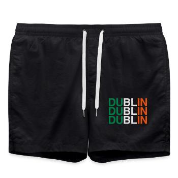 DUBLIN Irlande Drapeau irlandais Irlande - Short de bain - noir - Devant - AI Model Male 185 light (185cm)