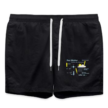 wetter wetterkarte europa - Badeshorts - Schwarz - Vorne - AI Model Male 185 light (185cm)