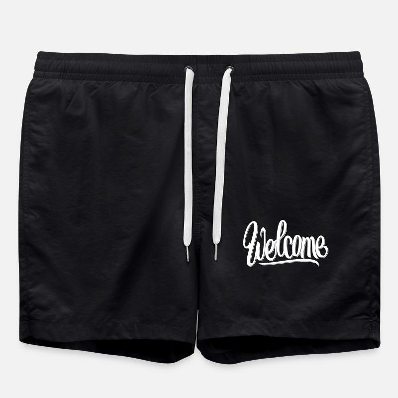 Welcome Font - Swim Trunks - black