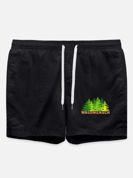 waldmensch wälder baum bäume geschenkidee - Badeshorts - Schwarz